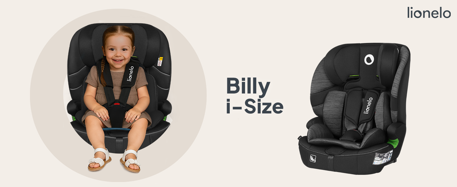 Автокрісло Lionelo Billy i-Size 76-150 см (15 міс - 12 років), ISOFIX, Top Tether, R129, бежеве