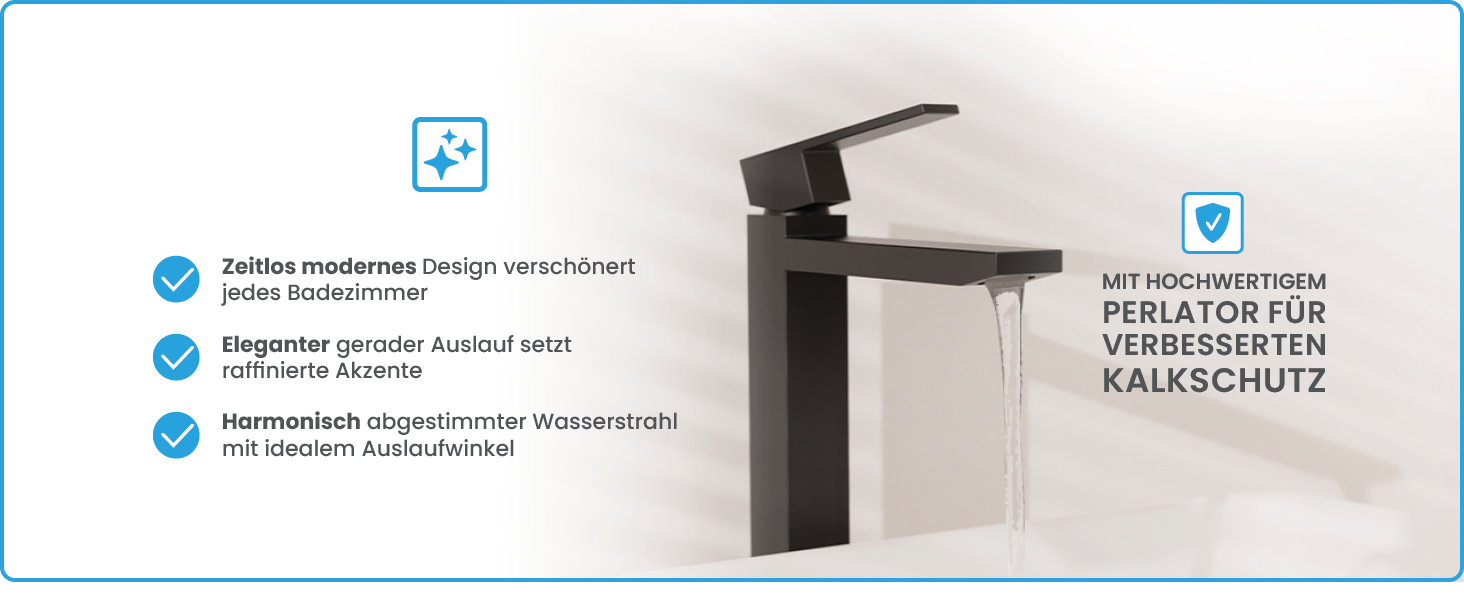 Змішувач для ванної кімнати Bächlein Imatra чорного матового кольору, однорідний, сучасний дизайн