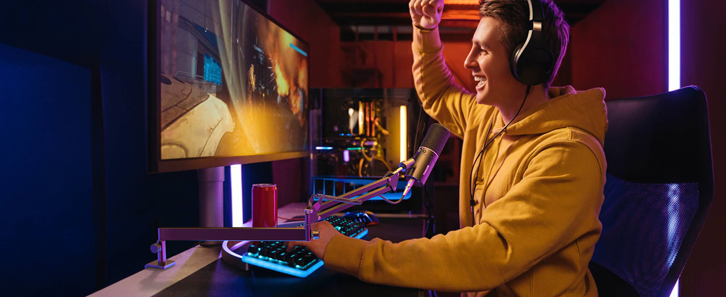 Мікрофонна стійка Tonor T40LP з гнучким кріпленням для мікрофона (чорна, пружинний механізм) - для геймінгу, подкастів, запису