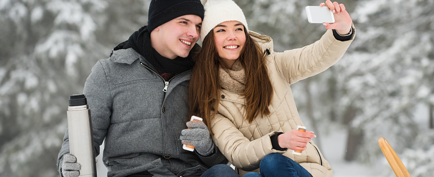 Електричні грілки для рук 2 шт. - USB перезаряджувані, 3 режими нагріву, для дітей та жінок (блакитні)