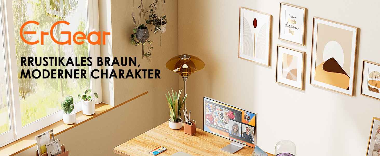 Електричний регульований стіл ErGear 140 x 70 см, з пам'яттю, для дому та офісу, світло-сірий, з підключенням