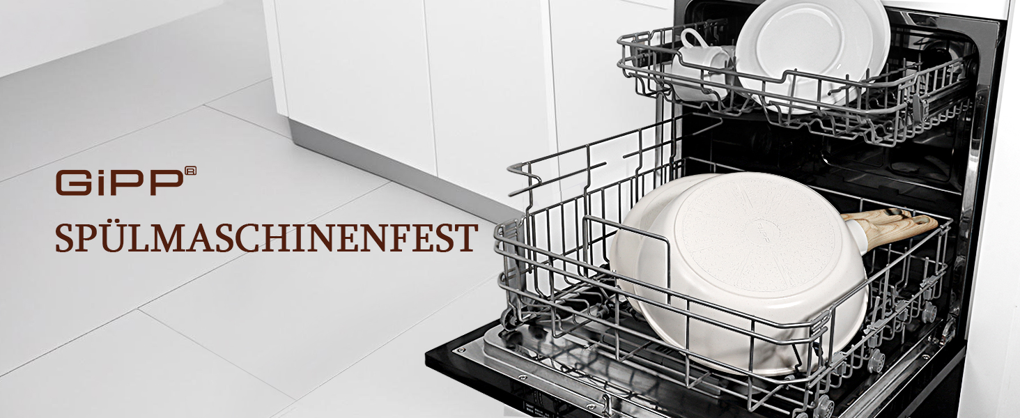 Сковорода з високим бортиком GiPP, 30 см, керамічне антипригарне покриття, з кришкою, 4.3 л, для всіх типів плит, біла