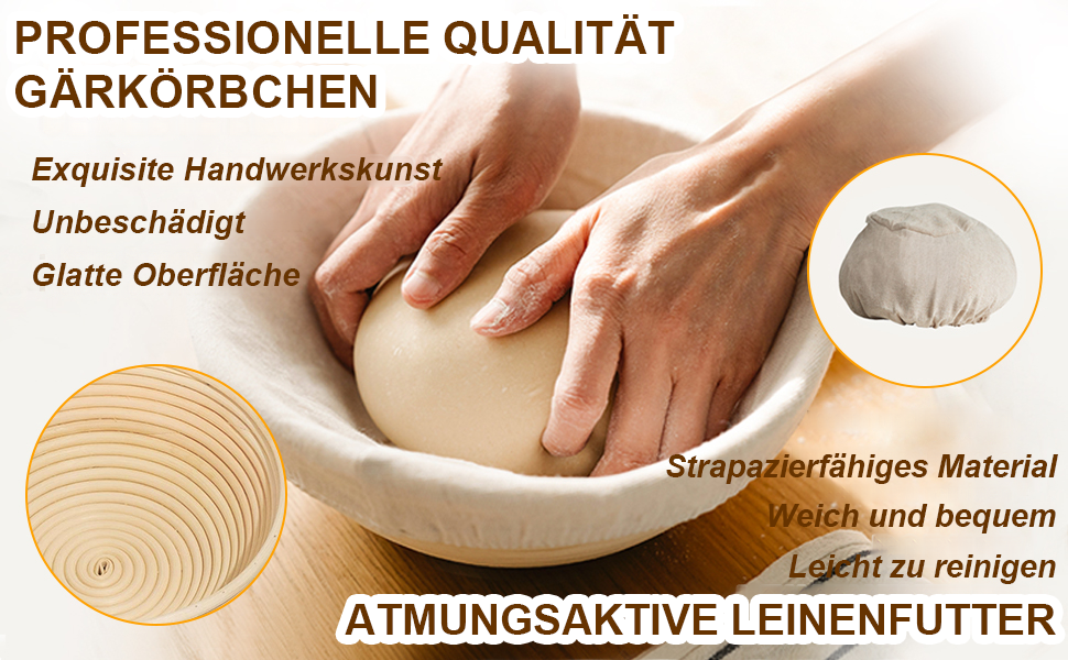 Набір для закваски: 2 форми для бродіння (овальна 25см, кругла 23см), скляний набір для закваски 900мл, аксесуари для випікання хліба