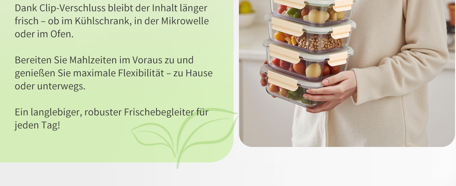 Набір контейнерів для зберігання їжі з кришками, 20 шт. (10 контейнерів, 10 кришок), миюча посуду, придатні для мікрохвильової печі та морозильної камери, герметичні, сучасні, для продуктів харчування, набір контейнерів для їжі (FE1537-cremig)