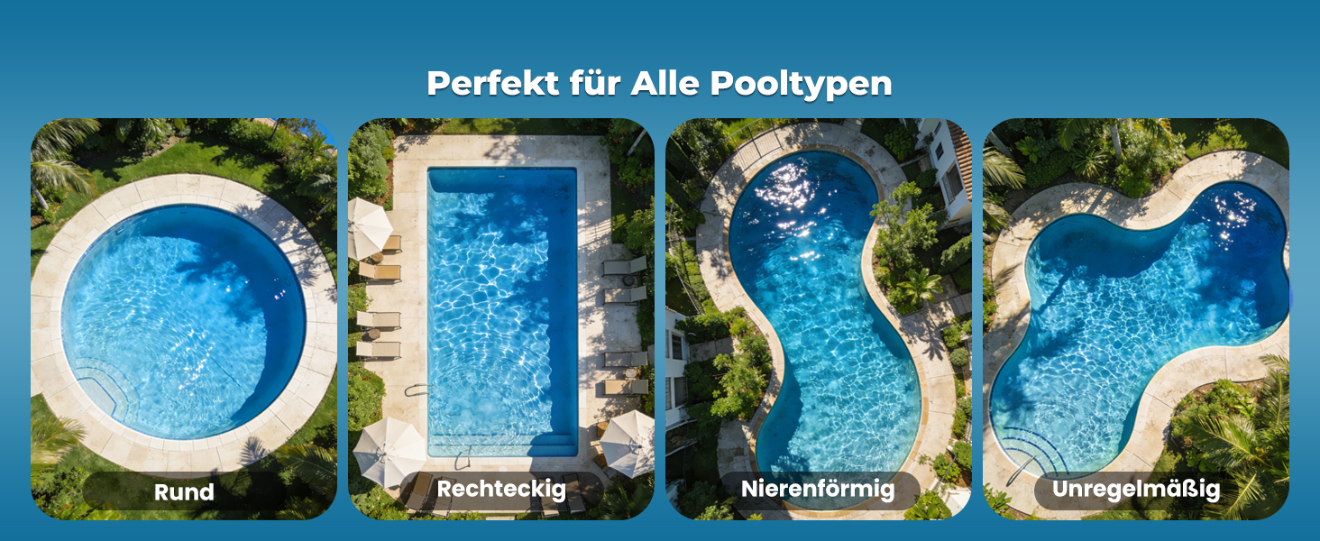 Робот-пилосос для басейну PC20 Poolroboter (2026) з Wi-Fi, очищення дна, стін та водної лінії, до 170 м²