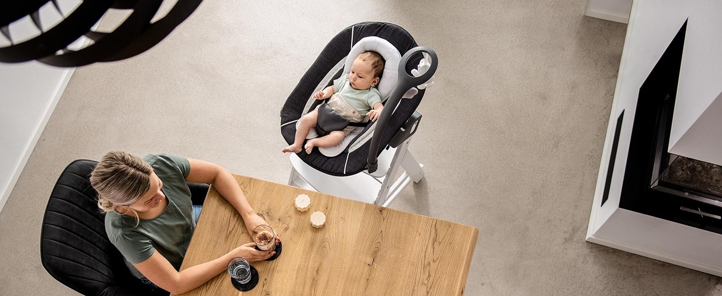 Дитячий стільчик Hauck Beta+ Newborn Set Deluxe - комплект для годування з народження з м'яким сидінням, бланкетом та підносом - білий (натуральний)