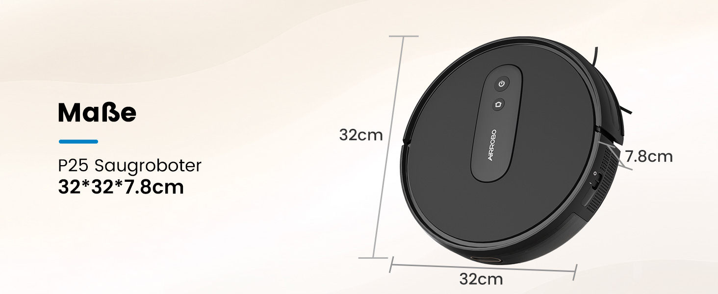Робот-пилосос AIRROBO P25: потужність 2800Pa, для тварин, керування через додаток, 120 хвилин роботи, з пультом, чорний