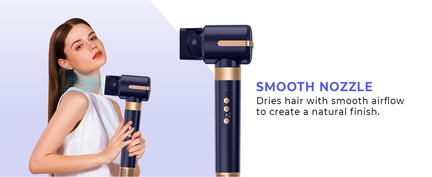 UKLISS Airstyler Pro 7-в-1: Фен-щітка з дифузором, 1400 Вт, 110000 об/хв для сушіння, завивки та випрямлення волосся (фіолетовий)