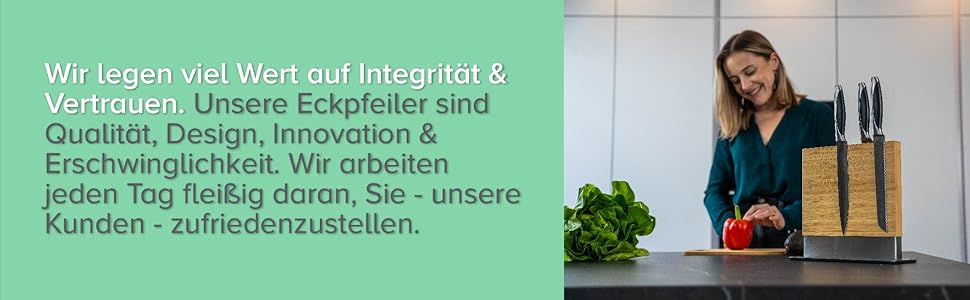 Магнітний тримач для ножів Coninx | Двостороння підставка для ножів з дерева волоського горіха | Кухонні ножі | Тримач без ножів