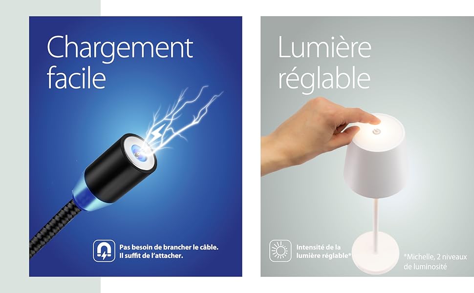 LED-світильник SECURIT 'Feline' - диммер, бездротовий, акумуляторний, з USB-магнітним кабелем, для бару/кафе/ресторану/готелю, 38x11x11 см, білий