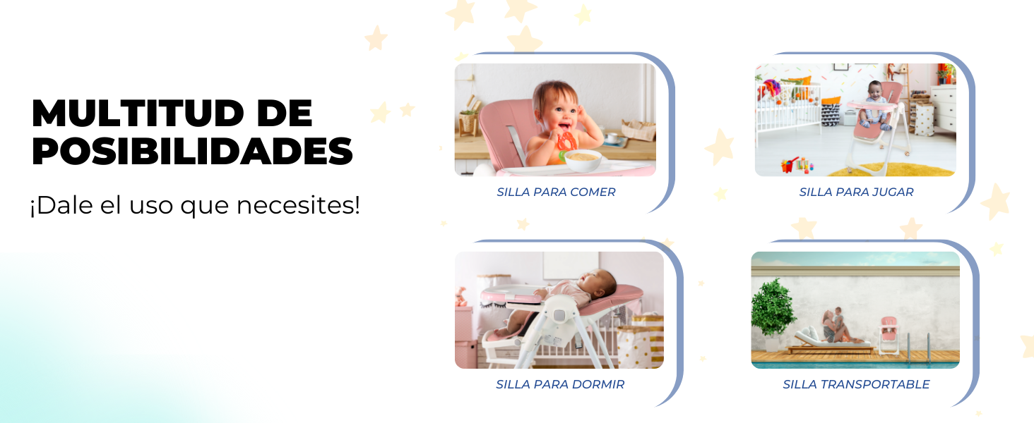 Дитячий стільчик Mobiclinic® Kids, Simba, з регульованою висотою, складаний, з підносом, зелений, для дітей