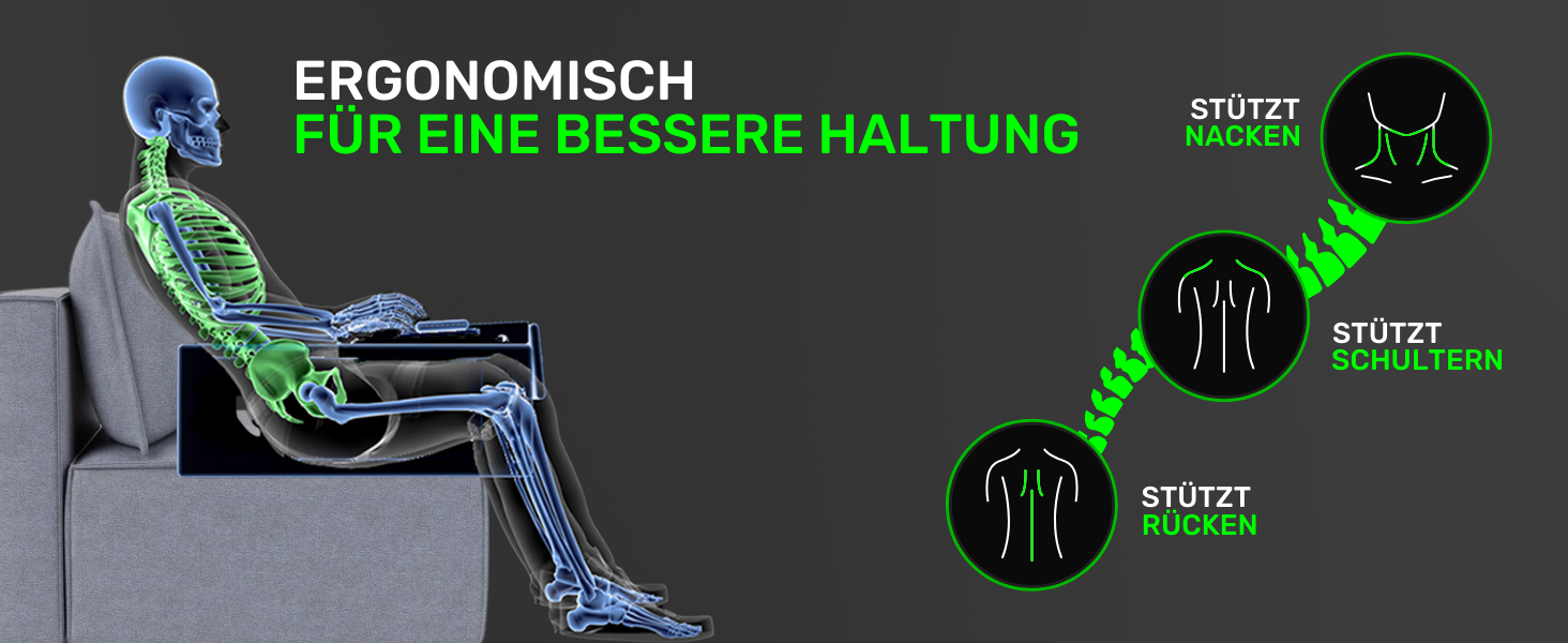 Couchmaster CYBOT: ергономічний столик для ноутбука на диван, софу та ліжко. Широкий столик для ноутбука та бездротових аксесуарів