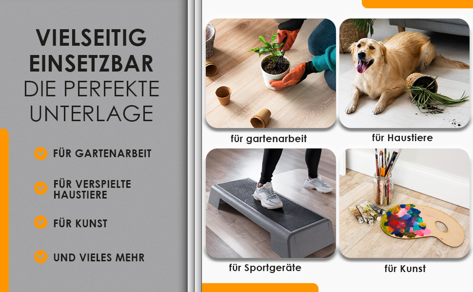 Захисна килимок для офісного крісла - міцний, для твердих підлог, антиковзаюча, легко чиститься, різні розміри, Made in Germany (118x118 см)