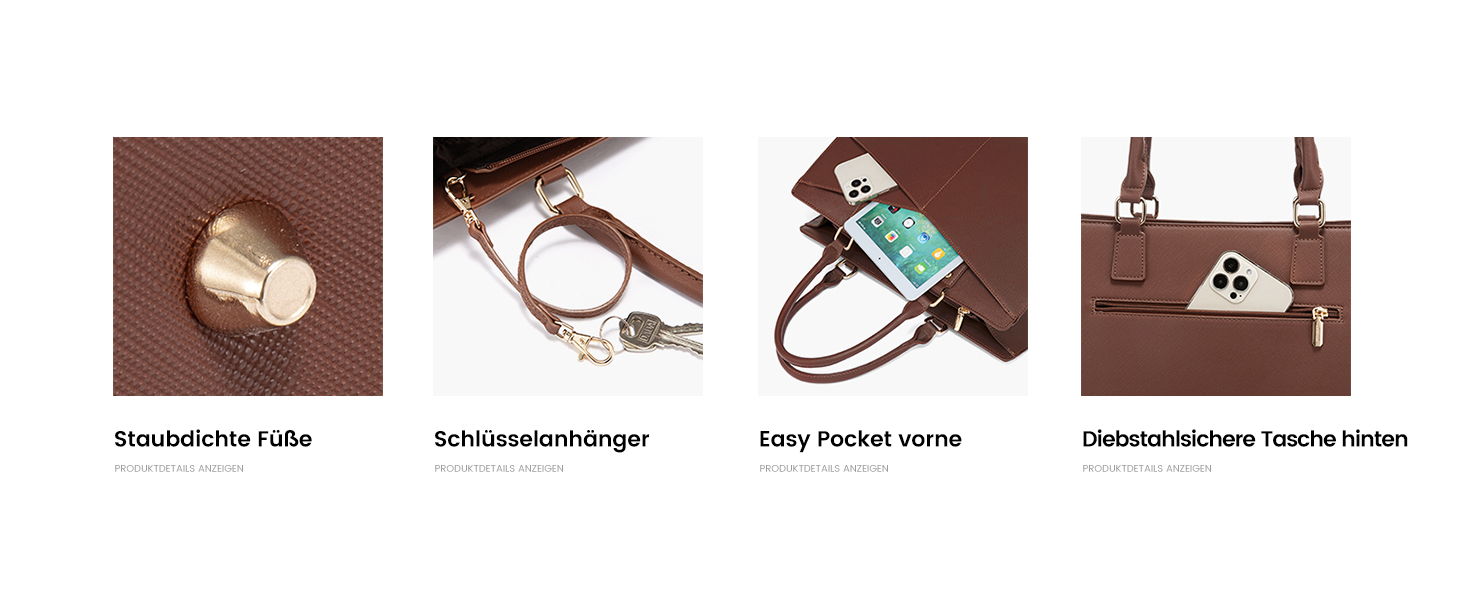 Сумка для ноутбука LOVEVOOK: жіноча сумка-шоппер, сумка для роботи, навчання, офісу, бізнесу, 15.6 дюймів, чорний (Y-khaki Sand)