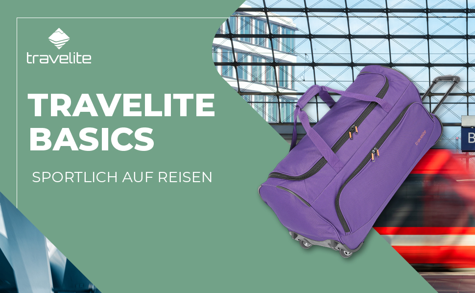 Дорожня сумка на колесах Travelite Basics Fresh L, 89 л, лілова, 71 см