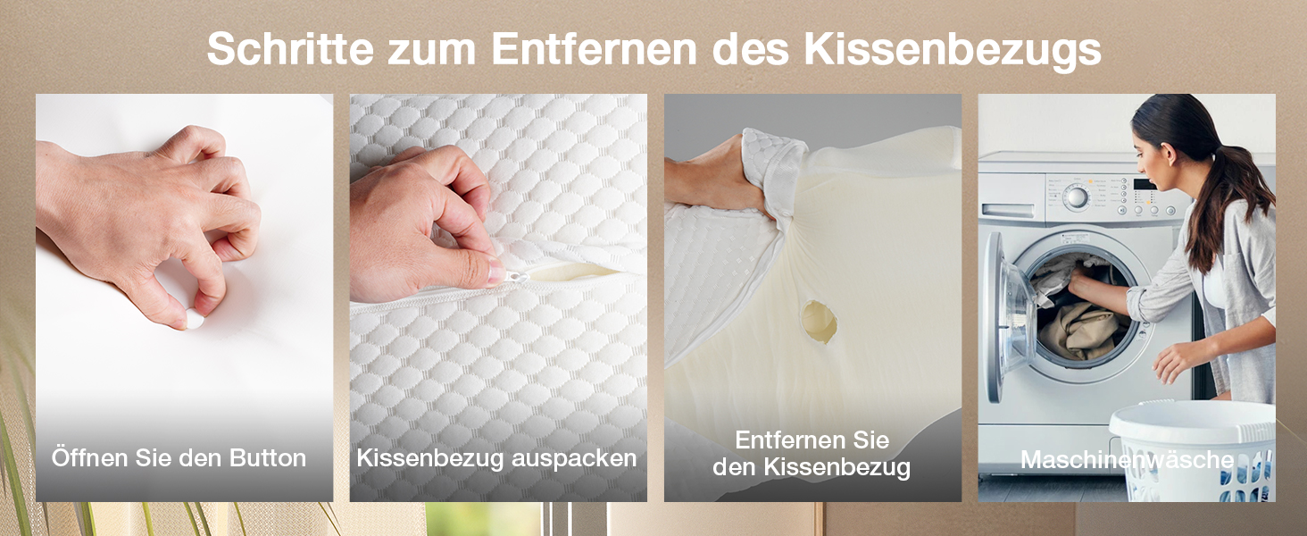 Ортопедична подушка для шиї з Memory Foam, сертифікат Oeko-TEX®, ергономічна подушка для сну на боці, спині та животі (біла)