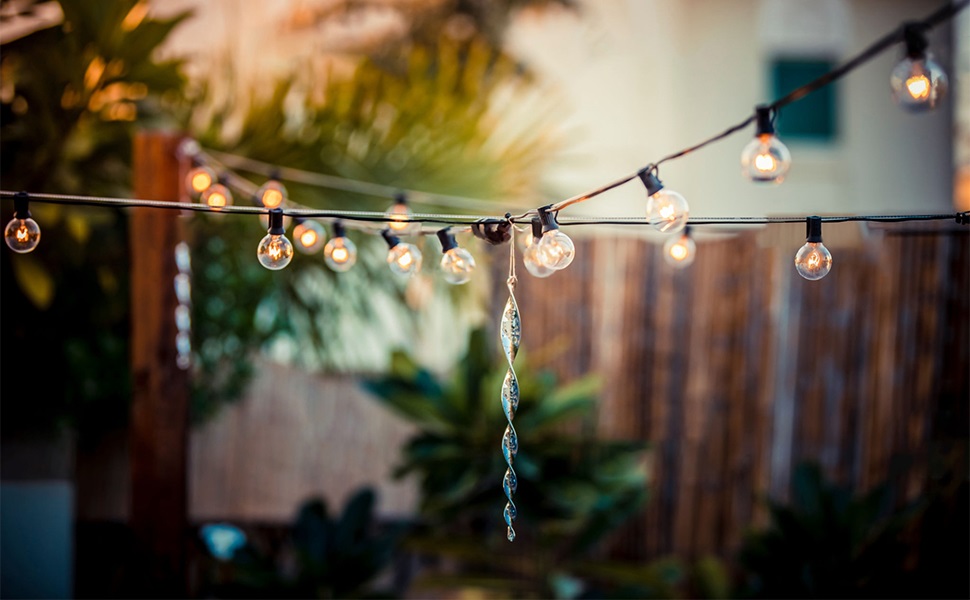 Ланцюжок прикрас для дому та саду 30м LED ST45, теплі світлодіоди 2700K, E27, IP65, вологостійкий, для вечірок та святкування