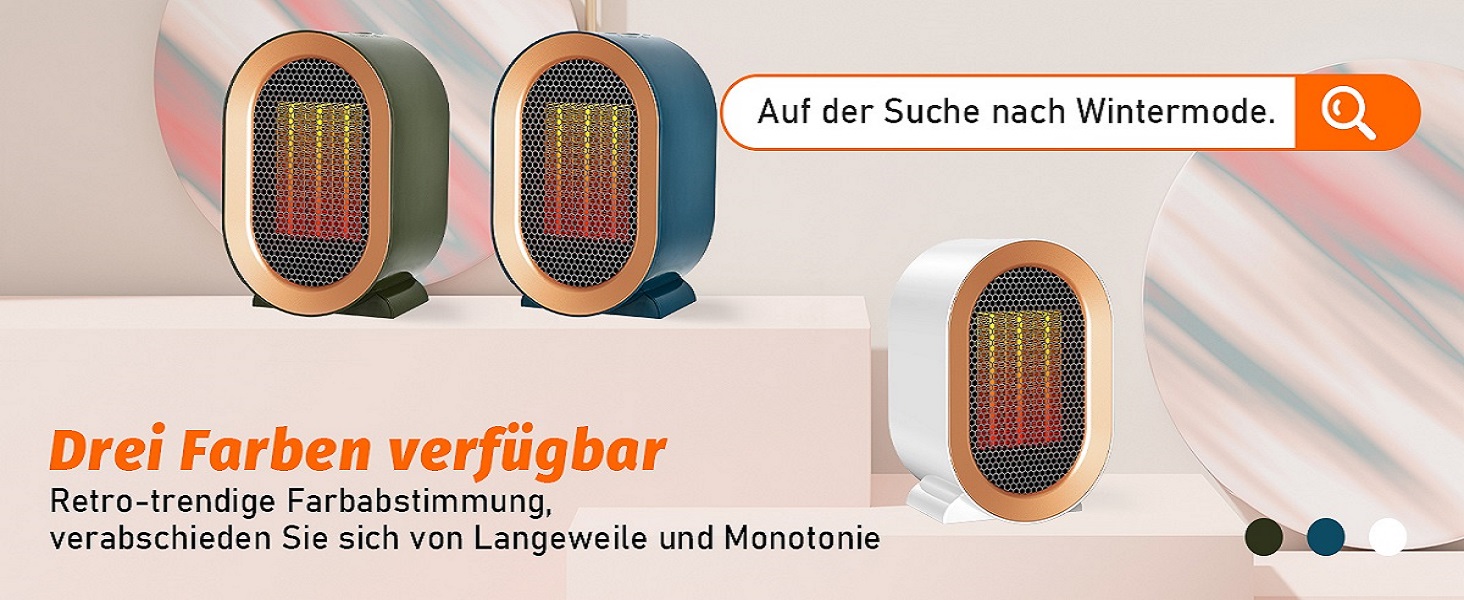 Електричний обігрівач PTC: тихий, керамічний, з регулюванням температури, портативний, з захистом від перегріву та перекидання. Підходить для офісу, дому, гуртожитку