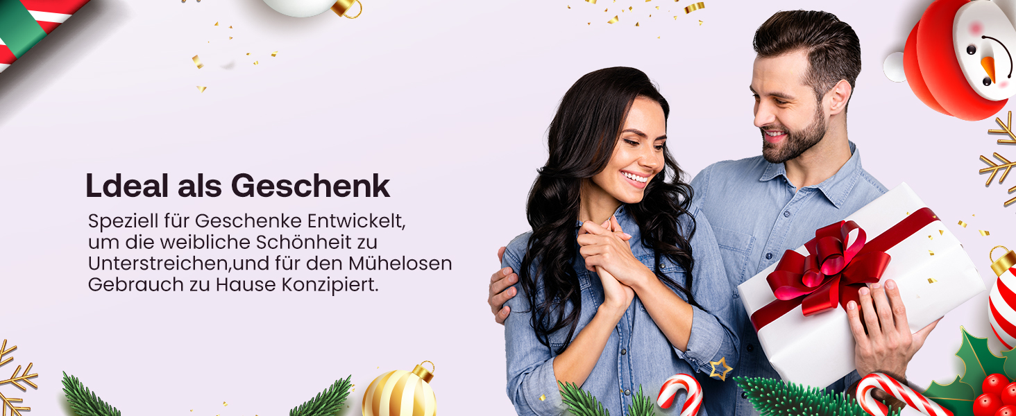 BESTOPE PRO Локкенстаб: Набір для створення локонів 5-в-1 з 3 насадками, регулюванням температури, швидким нагрівом, рукавичкою та кліпсами, рожеве золото (чорний 5-в-1)