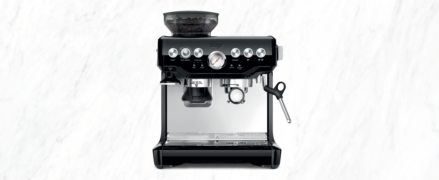 Кавомашина Sage The Barista Express з вбудованим млином та капучинатором – чорний трюфель