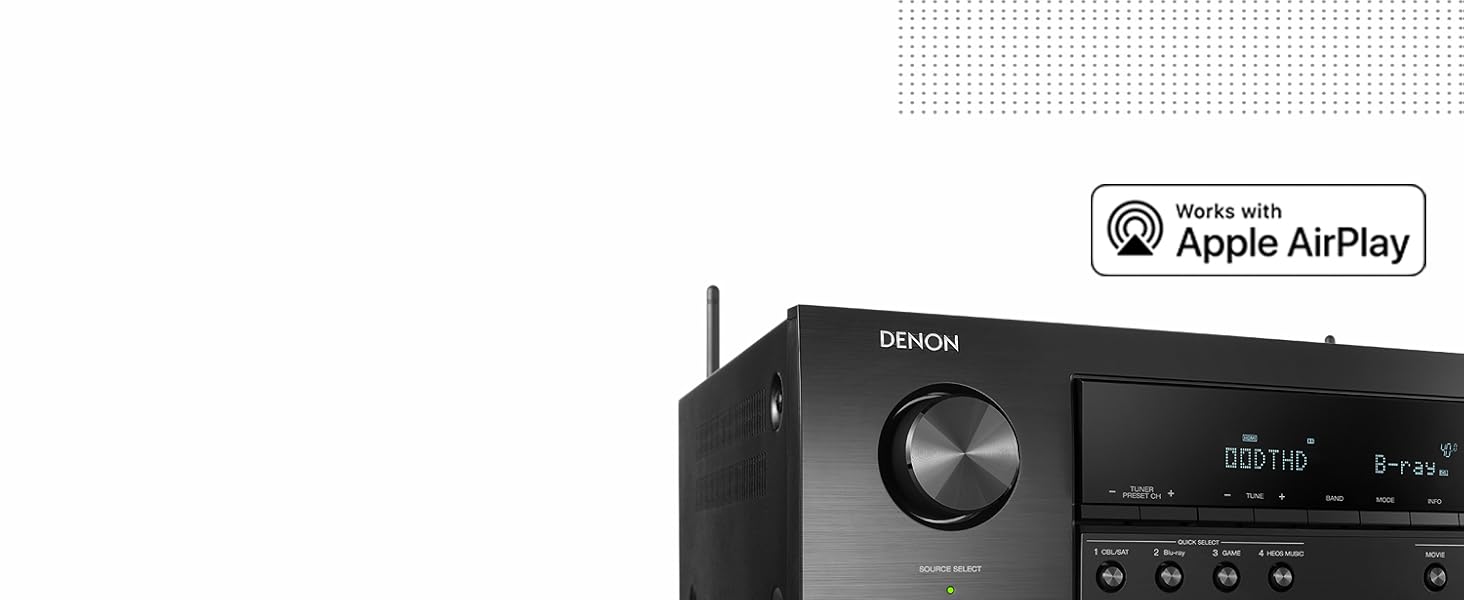 Канальний AV-ресивер Denon AVR-S650H, Alexa, 5 HDMI, Bluetooth, Wi-Fi, Dolby TrueHD, AirPlay 2, HEOS, 5.2-