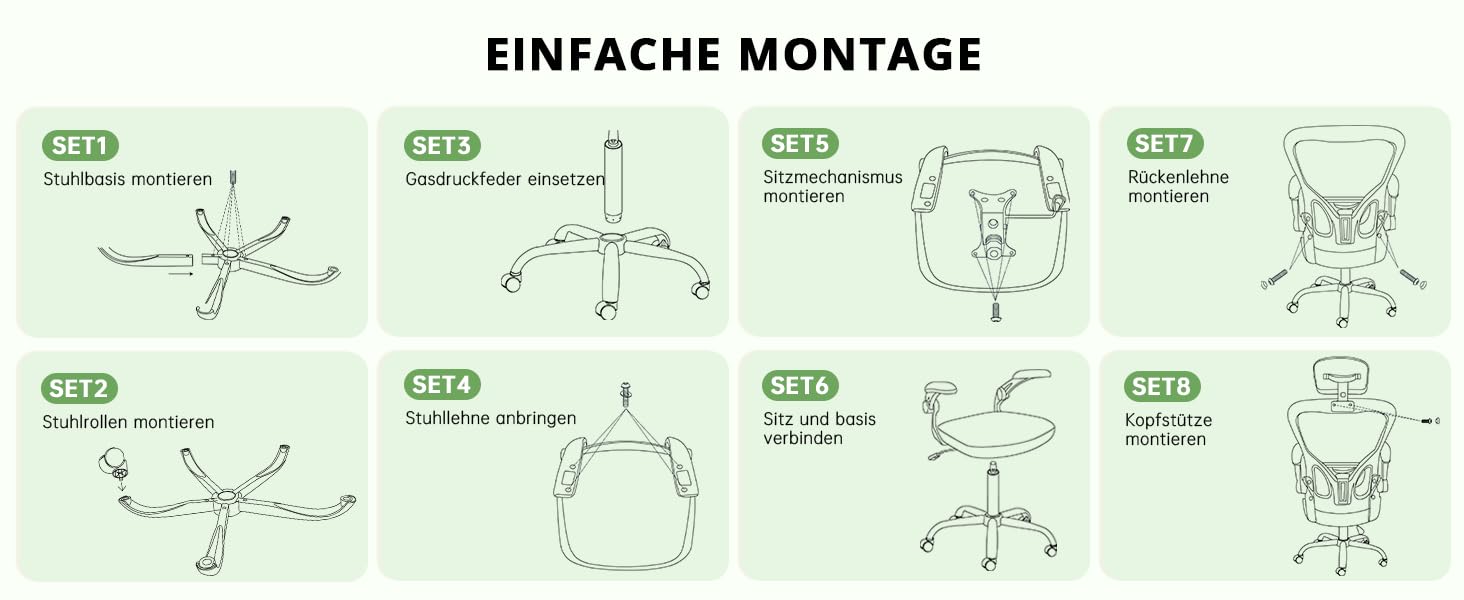 Офісний стілець Synorla ергономічний з підтримкою спини, 150 кг, чорний з підголівником