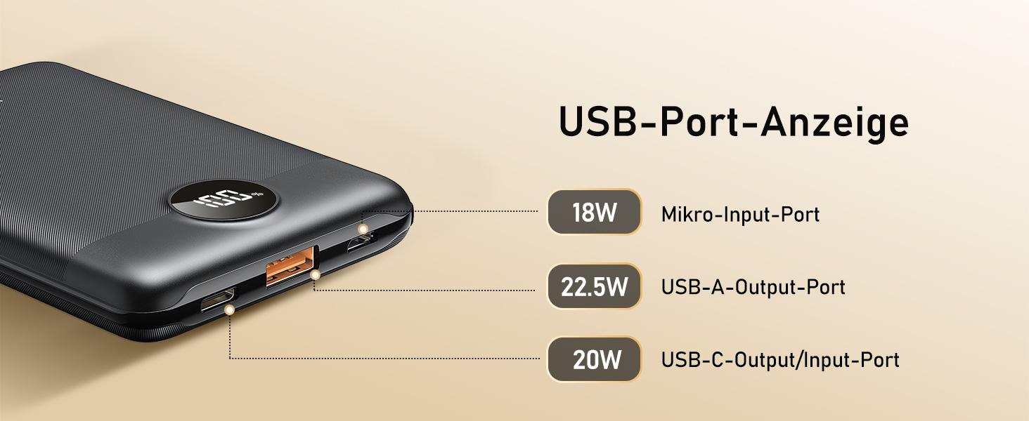 Зовнішній акумулятор Power Bank 10000mAh VEEKTOMX 22.5W Mini PD3.0 QC3.0 USB-C сумісний зі смартфонами