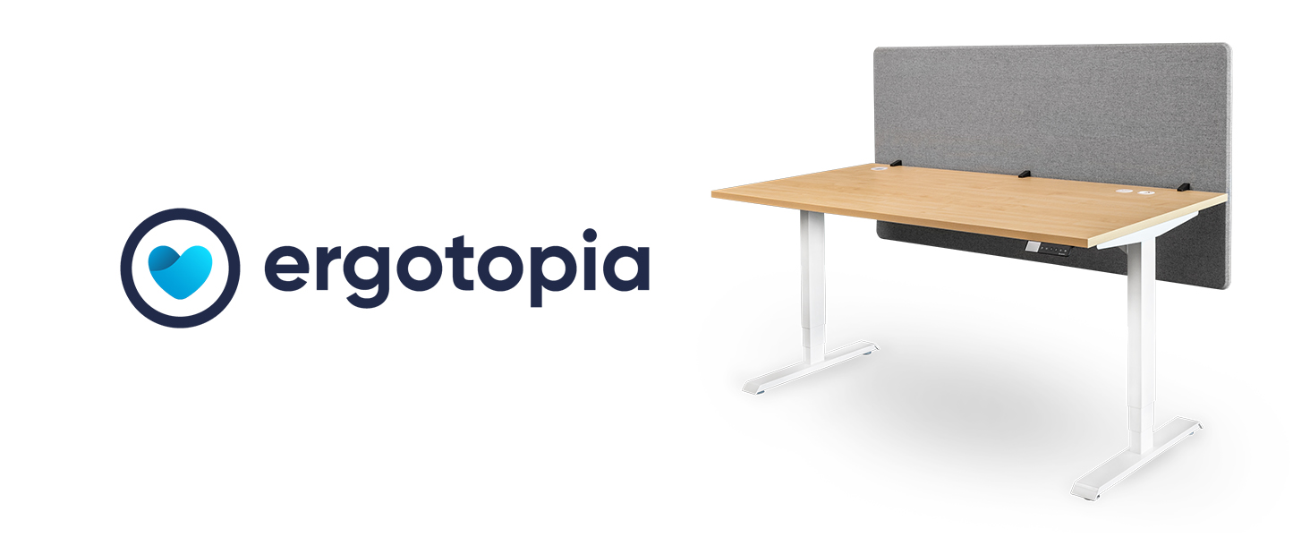 Акустична офісна перегородка для столу Ergotopia Fokus (120 x 80 x 2,8 см), сіра — шумопоглинаючий екран-розділювач з кріпленнями