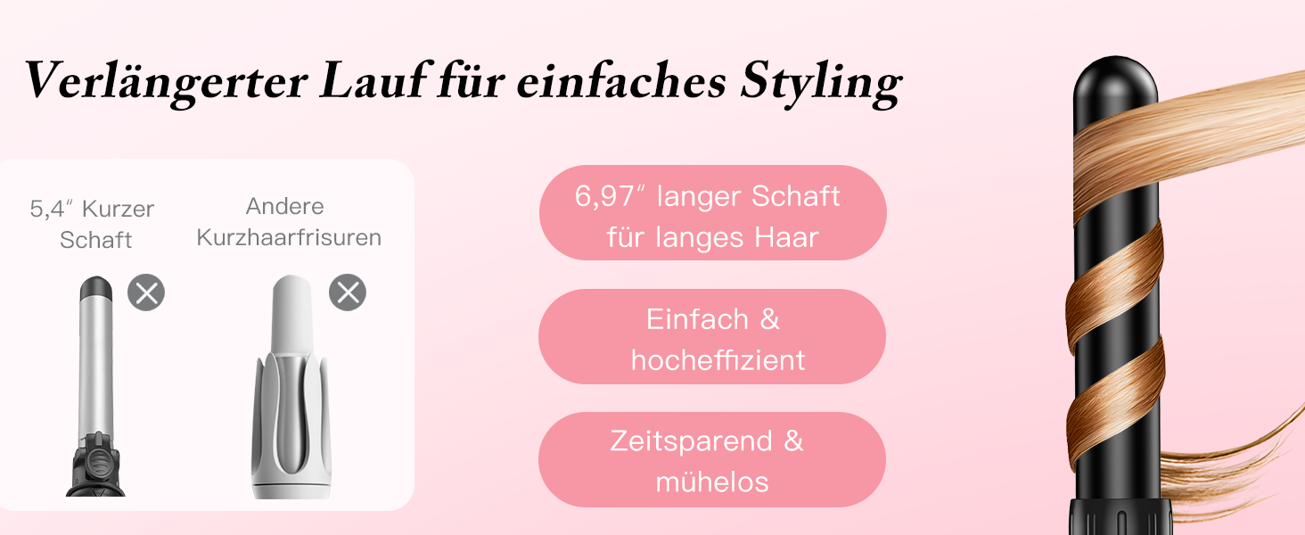 BESTOPE PRO Локкенштаб 6-в-1: великі та малі локони, різні насадки, регулювання температури, чорний