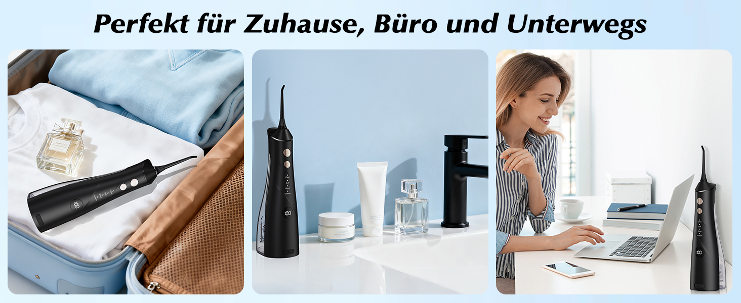 Електрична ірigator для порожнини рота Munddusche: 5 насадок, 4 режими, IPX7, для дому та подорожей