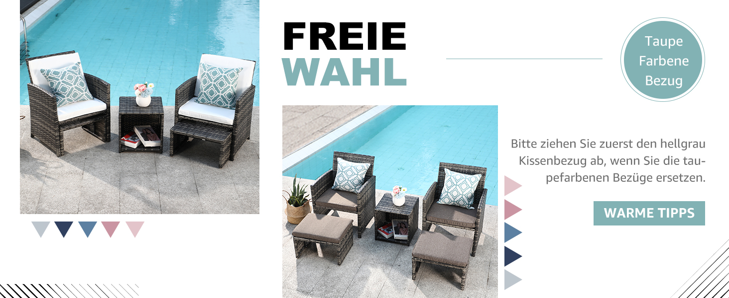 Садовий набір меблів OC Orange-Casual 5 предметів: плетений ротанг, диван, крісла, пуфи та столик, подушки в комплекті для балкона, тераси, подвір'я (Оранжевий, Сірий)