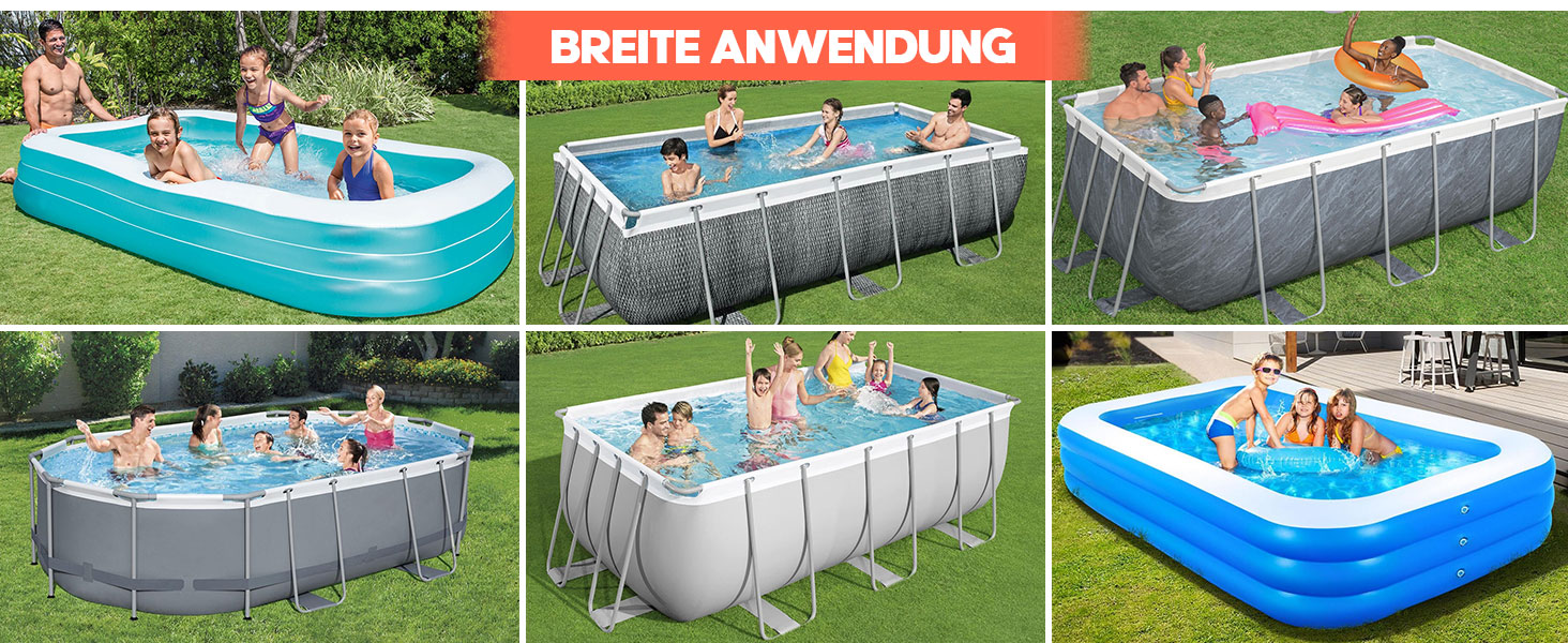 Кругле покривало для басейну Poolabdeckung 420D Ø310 см для басейнів Ø260-305 см, водонепроникний захисний тент з люверсами