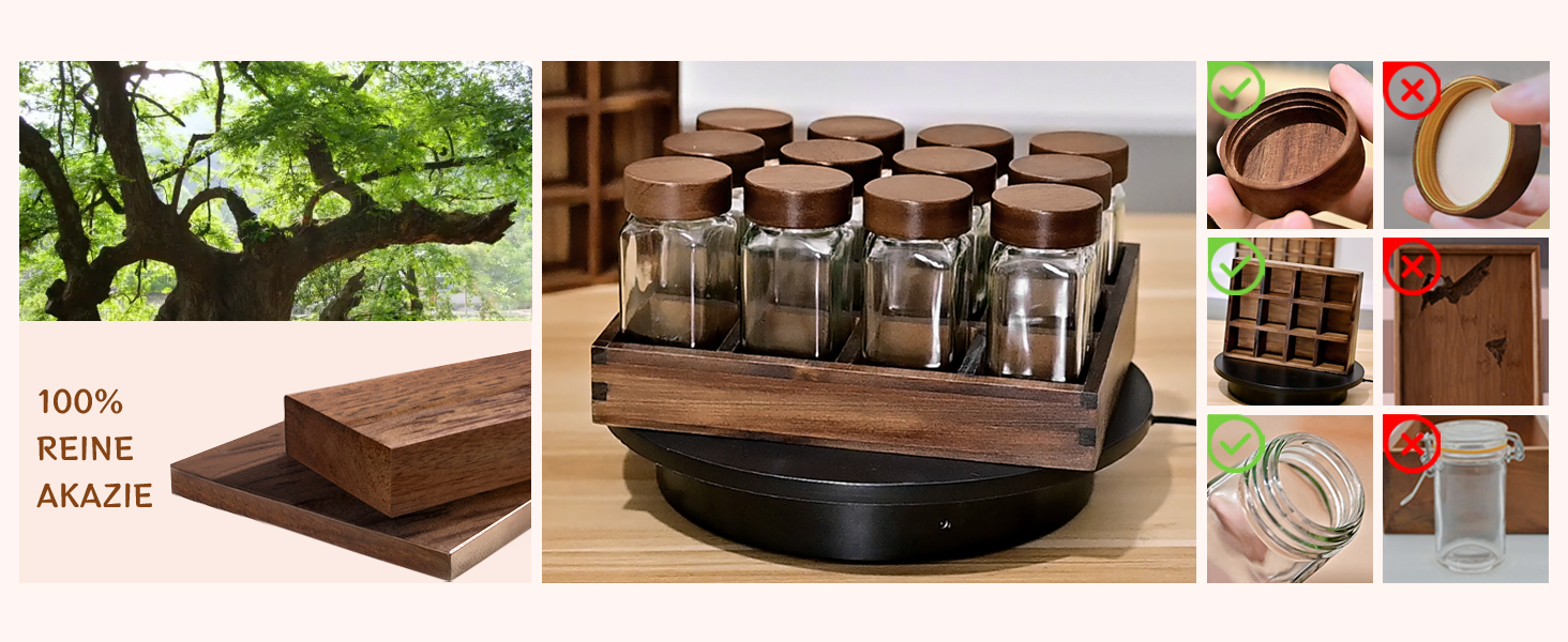 Набір скляних баночок для спецій з акціїї, 24 шт. | Організатор для спецій на кухню | Скляні контейнери 120 мл з дерев'яними кришками