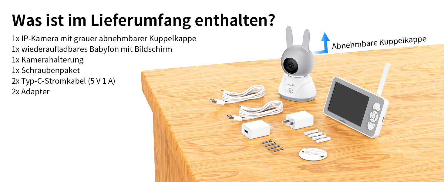 Відеоняня Wansview з камерою 1080P, Wi-Fi 2.4/5 GHz, нічна зйомка, датчик руху/звуку, двосторонній зв'язок, відстеження, контроль температури