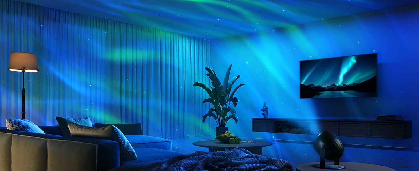 Проєктор зоряного неба Govee RGBW Aurora: Лампа, 52 сцени, таймер, 18 шумів, сумісність з Alexa Matter, для дитячої кімнати та спальні