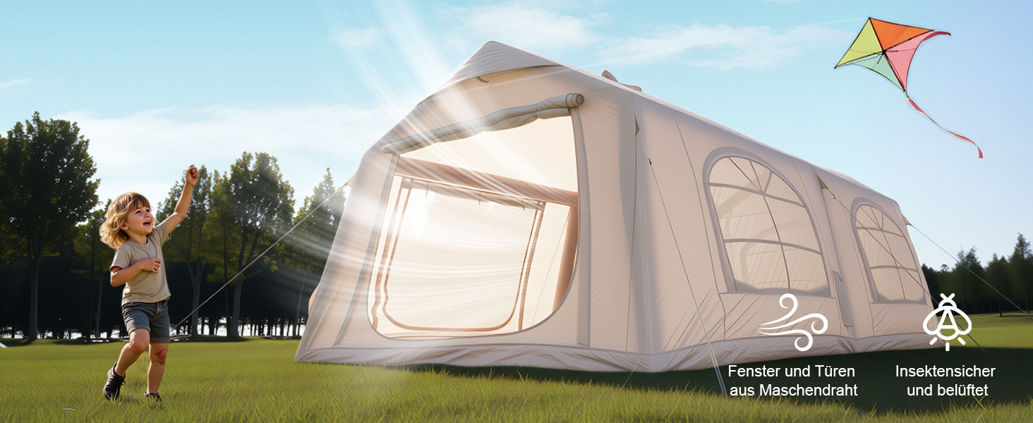 Надувний намет для кемпінгу Oxford 10 осіб - Водонепроникний, Air Glamping намет для відпочинку на природі