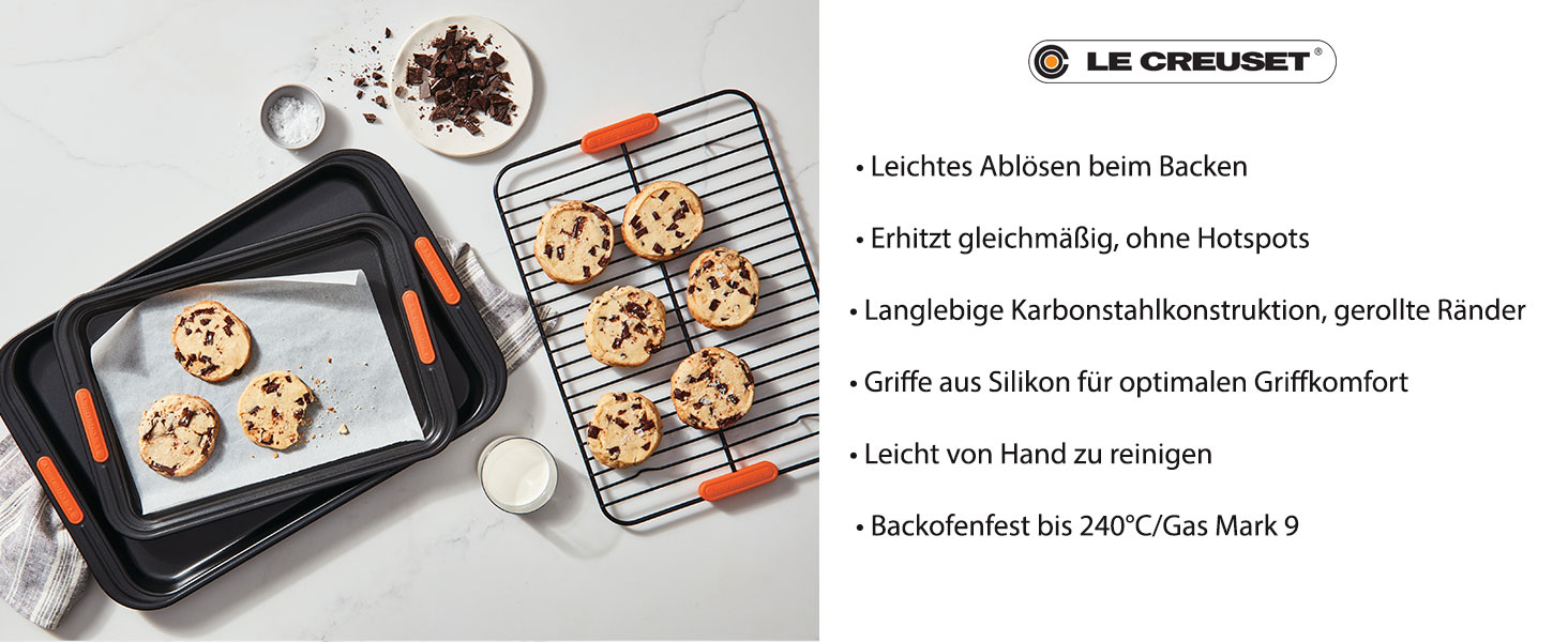 Форма для випічки Le Creuset, прямокутна, 23,5 x 13,5 см, з антипригарним покриттям, для закваски, з вуглецевої сталі, антрацит/помаранчевий