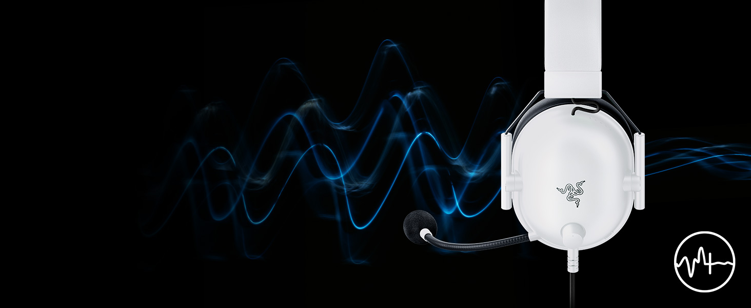 Ігрова гарнітура Razer BlackShark V2 X White — дротова навушники для кіберспорту, 7.1 Surround Sound, 50мм Triforce драйвери, мікрофон HyperClear Cardioid, білий колір