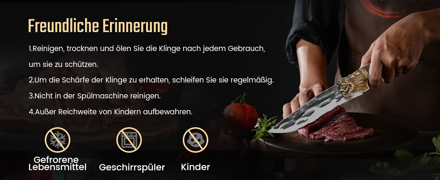 Кухонний ніж Purple Dragon: професійний шеф-ніж з рожевого дерева, для м'яса, риби та овочів