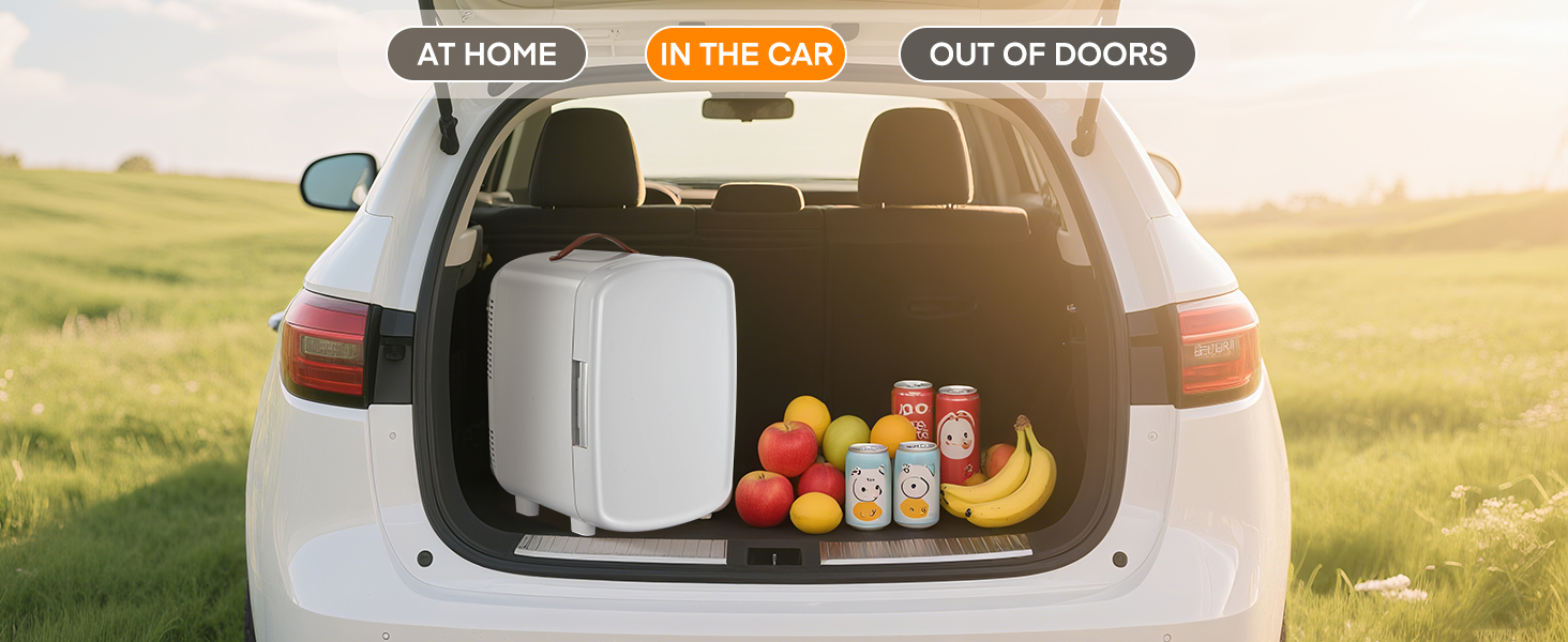 Міні холодильник FOHERE 10 л (12 банок), білий: для косметики, напоїв, авто, офісу