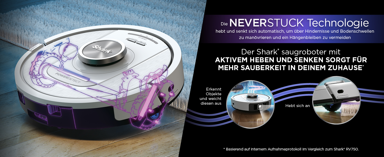 Робот-пилосос Shark PowerDetect з автопорожненням, самоочищення, до 60 днів роботи, для шерсті тварин, килимів та твердих підлог, з 3D та LiDAR навігацією, 14,5 см, білий