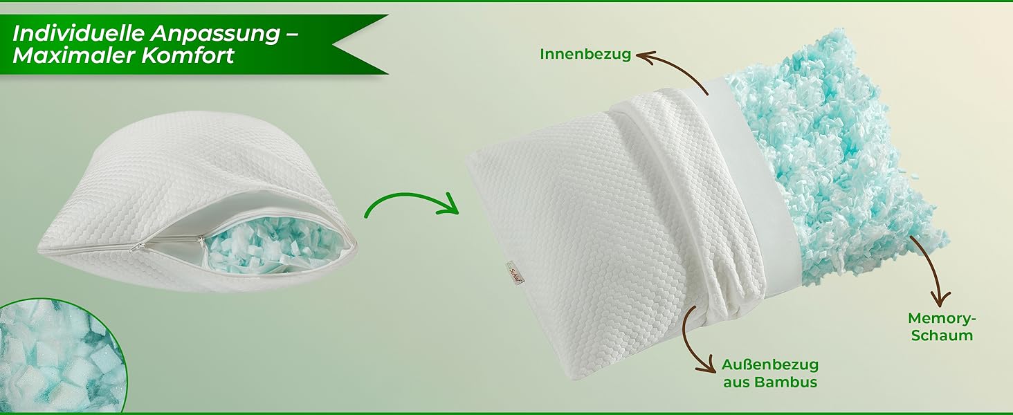 Ортопедична подушка Airflow для сну на боці з Memory Foam – підтримка шиї, зменшення болю, комфортний сон