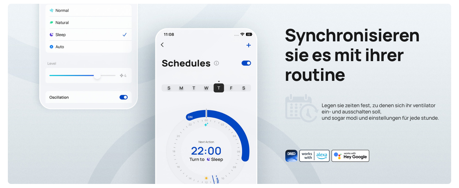 Вентилятор підлоговий Dreo Smart з осциляцією 90°, Wi-Fi, пульт, таймер 12 год, сріблястий
