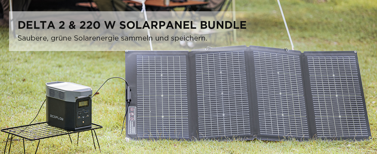Електростанція EcoFlow Delta 2+ 220W: портативна, сонячна, 1024Wh, для кемпінгу та подорожей (Generalüberholt)