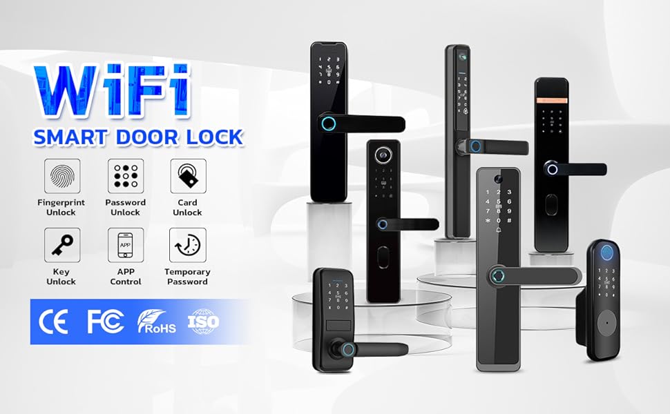 Розумний замок для дверей Fingerprint з сенсорною панеллю для дому, квартири, офісу, вхідних дверей, спальні - без ключа