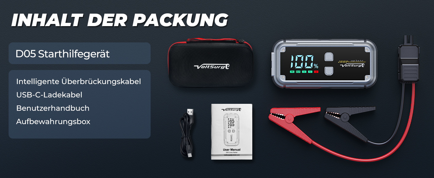Бустер для автомобіля Starthilfe Powerbank 6000A: портативний пусковий пристрій 12V з USB 3.0, LCD-дисплеєм та ліхтариком для бензинових та дизельних двигунів (до 8.0L)