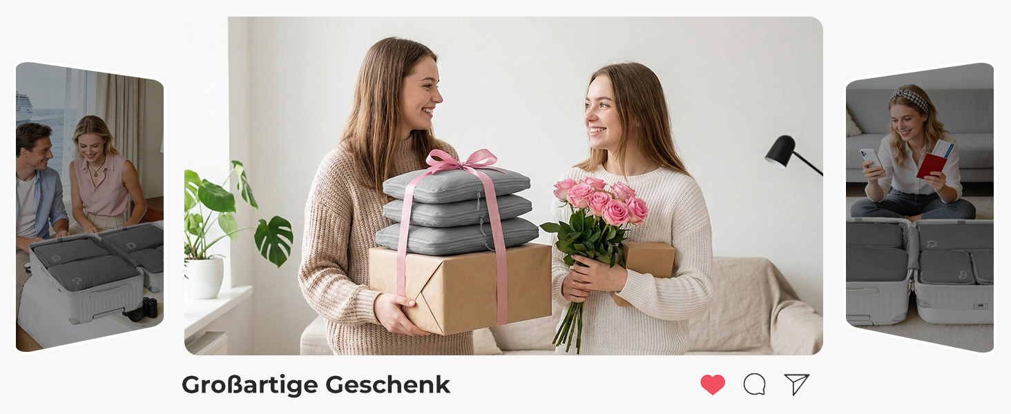 Набір компресійних органайзерів для валізи та рюкзака з нейлону, дорожні сумки-пакувальники для одягу, сірі, 5 предметів