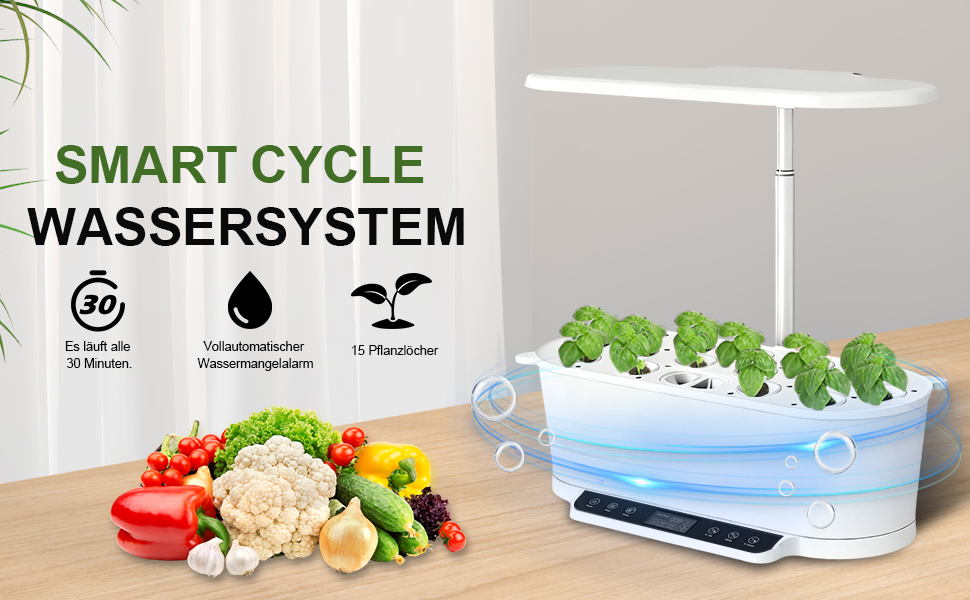 Smart Herb Garden Kit: Гідропонна система для вирощування зелені в приміщенні з LED-підсвіткою та WiFi