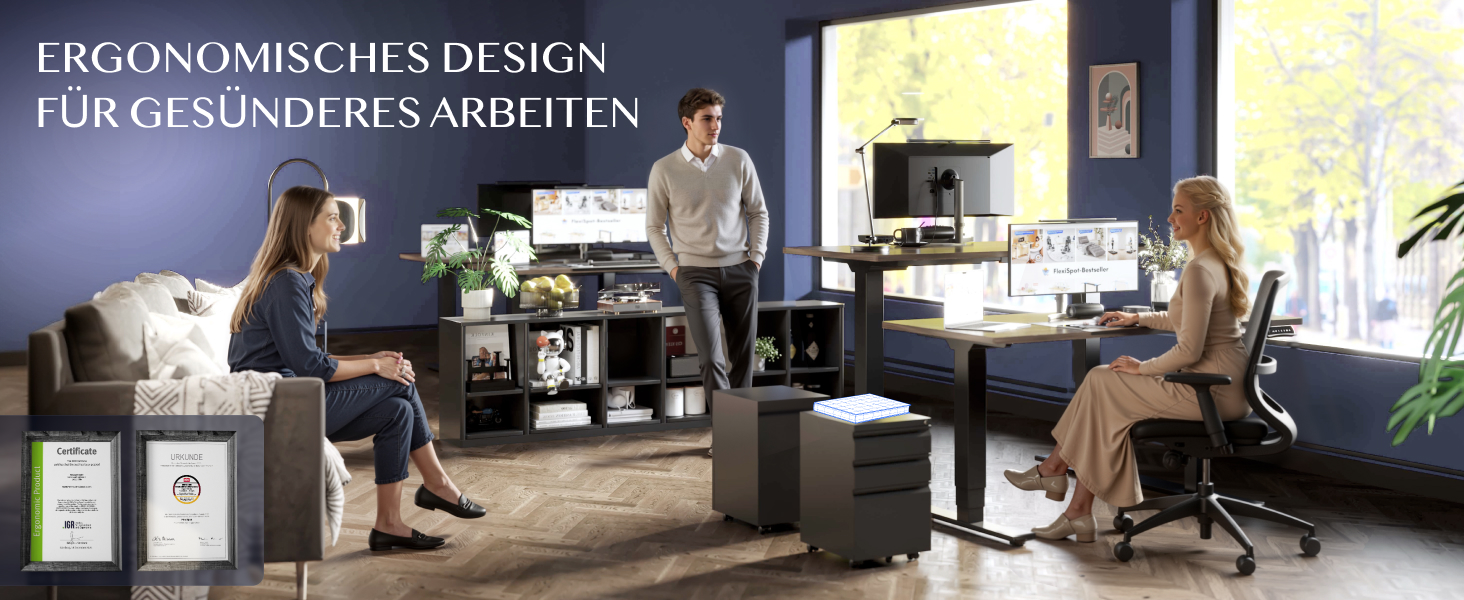 Стол робочий регульований по висоті FLEXISPOT E6, електричний, чорний, 160 кг, USB, пам'ять, LED-дисплей