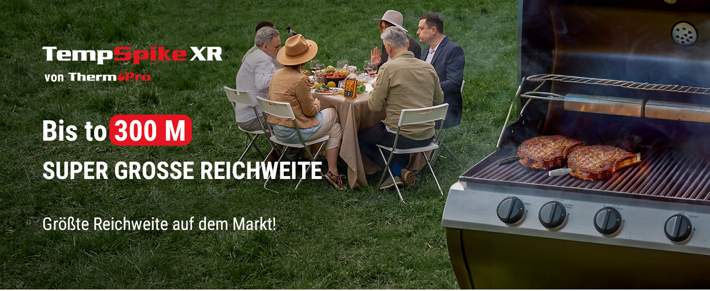 Бездротовий термометр для м'яса ThermoPro TempSpike з радіусом 300м - термометр для гриля, приготування їжі та рідин
